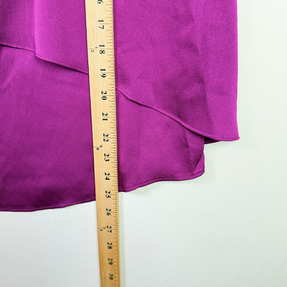 DKNY Magenta Purple Ruffle V-Neck Sleeveless Blouse‎ XL - Picture 6 of 6
